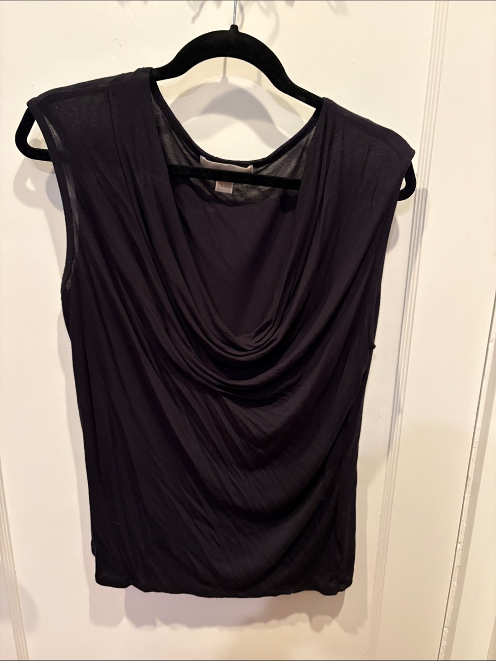 MICHAEL Michael Kors Black Draped Cowl Neck Sleeveless Top BN507
